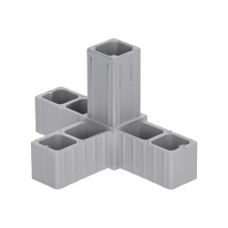 Plastová spojka - 4-nohý kus do profilu 30x30x2mm Plastová spojka - 4-nohý kus do profilu 30x30x2mm